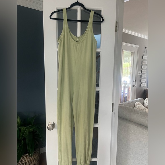Zara Cotton Green Jogger Jumpsuit - Picture 1 of 5